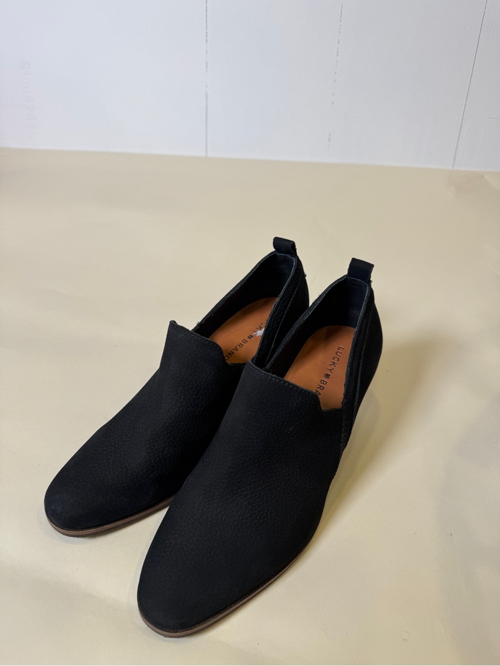 Lucky Brand Black Slip-On ankle boots